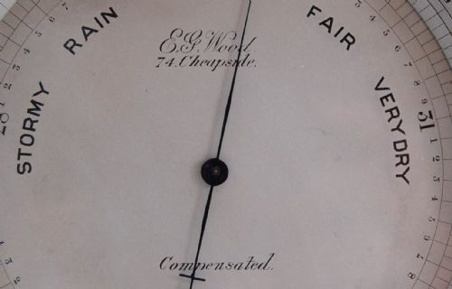 fig 1. Mid Victorian Surveyors Aneroid Barometer by EG Wood of Cheapside London