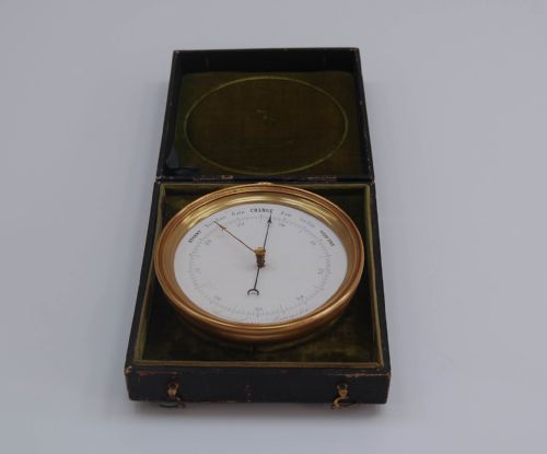 Mid Victorian Vidi Aneroid Barometer in Original Leather Presentation Case