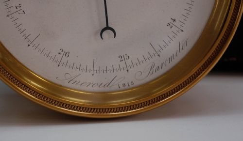 fig 3. Mid Victorian Vidi Aneroid Barometer in Original Leather Presentation Case