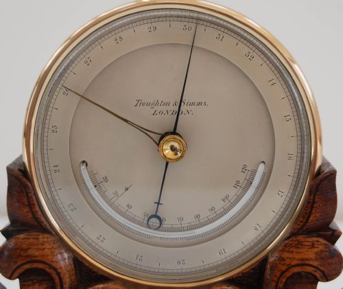 fig 4. Early Victorian Aneroid Barometer on Stand by Troughton & Simms & Engraved to George Sibley