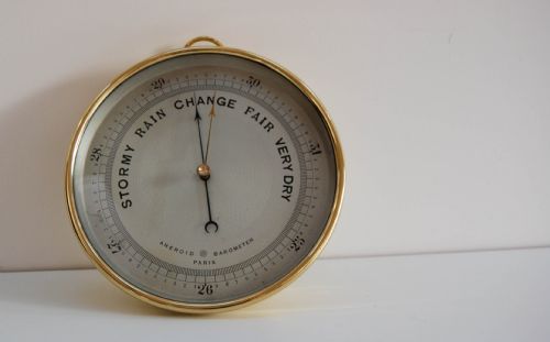 Late Victorian Aneroid Barometer with Eight Inch Dial by Guilbert & Cie Paris