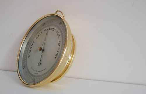 fig 1. Late Victorian Aneroid Barometer with Eight Inch Dial by Guilbert & Cie Paris