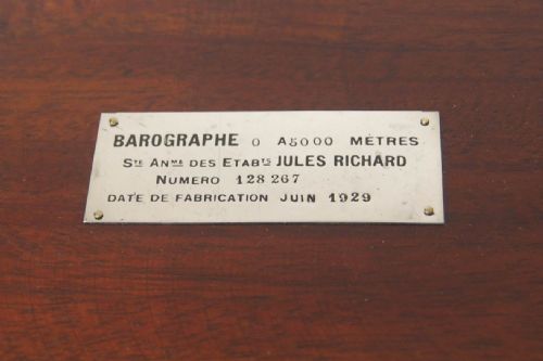fig 1. Rare Cased Aviation Bourdon Tube Barograph by Richard Freres of Paris