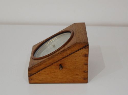 fig 2. Mid-Victorian Desk Aneroid Barometer in Oak Case by Negretti & Zambra