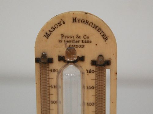 fig 1. Early Victorian Cased Masons Hygrometer by Pizzi & Co, London