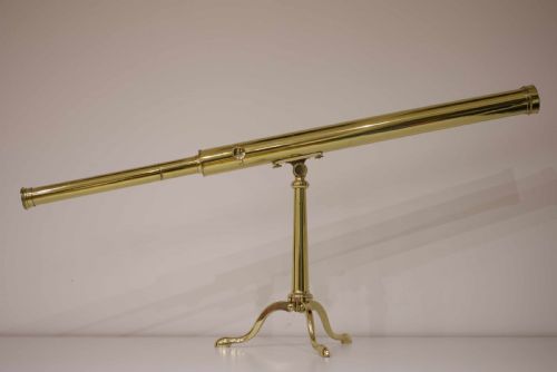 George III Period Library Telescope on Stand by Gilbert & Sons London