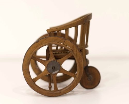 fig 2. Cased Mid Victorian Miniature Saleman's Sample Wheelchair