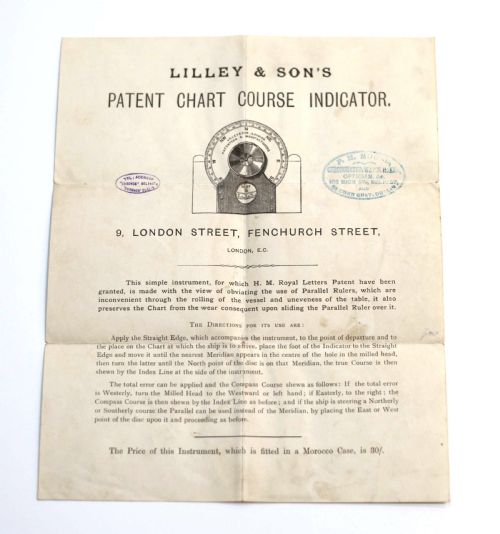 fig 4. Maritime Patent Chart Course Indicator by John Lilley & Son of London