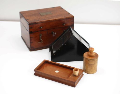 Victorian Cased Mercury Trough Type Artifical Horizon by John Crichton of London