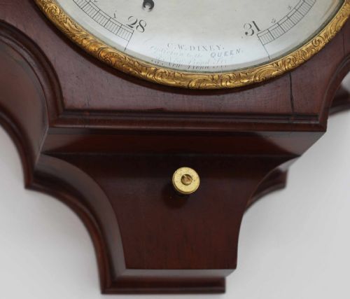 fig 4. Early Victorian Mahogany Wall Aneroid Barometer by CW Dixey of London