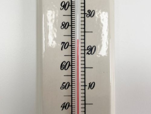 fig 1. White Porcelain Wall Thermometer by Negretti & Zambra of London