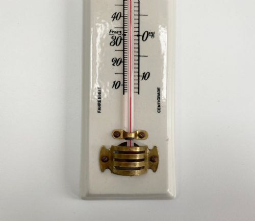 fig 2. White Porcelain Wall Thermometer by Negretti & Zambra of London