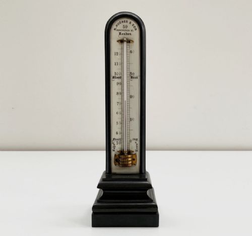 Large Victorian Desk Thermometer by Henry Hughes & Son of 59 Fenchurch St, London