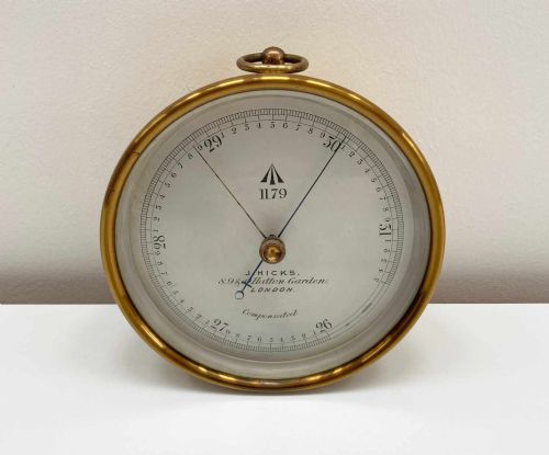 Victorian Met Office Issued Aneroid Barometer by J Hicks of London