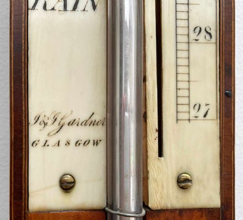 fig 2. Early Nineteenth Century Scottish Satinwood Stick Barometer by J&J Gardner of Glasgow