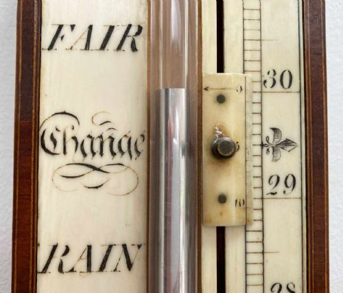 fig 6. Early Nineteenth Century Scottish Satinwood Stick Barometer by J&J Gardner of Glasgow