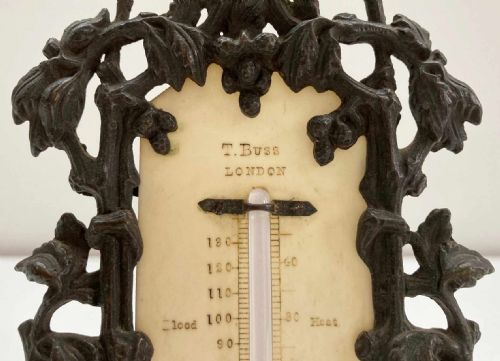 fig 3. Early Victorian Desk Thermometer by Thomas Buss of Hatton Garden, London
