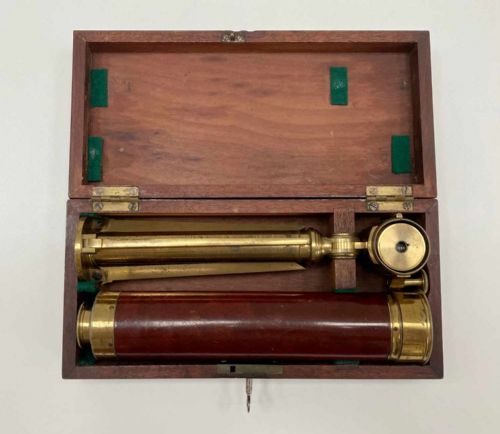 fig 1. George III Mahogany Cased Telescope on Stand by Matthew Berge London