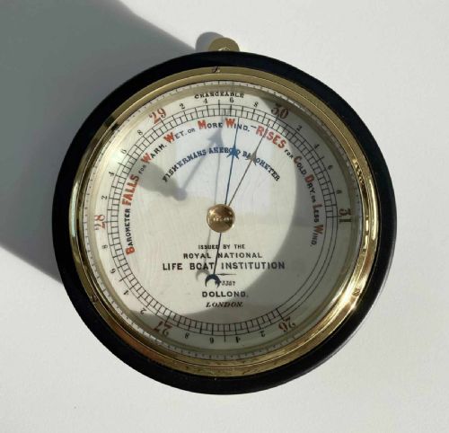 fig 5. Victorian RNLI Fishermans Aneroid Barometer by Dollond London
