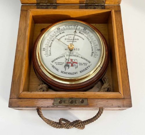 CASED PRESENTATION BAROMETER FOR THE SHIPWRECKED FISHERMEN MARINERS SOCIETY BY DOLLOND LONDON - ADDITIONAL PHOTO 4