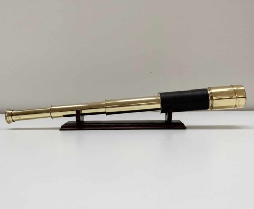 Mid Victorian Three Draw Telescope with Leather Case by Ross of London