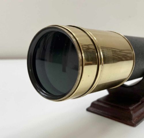fig 3. Mid Victorian Three Draw Telescope with Leather Case by Ross of London