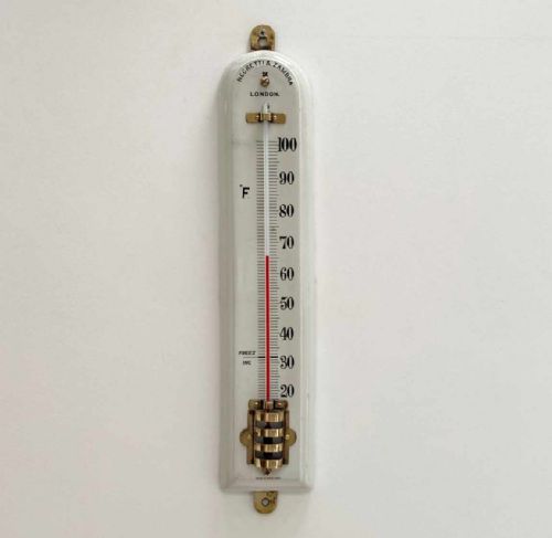 Victorian Large Scale Porcelain Thermometer by Negretti & Zambra London
