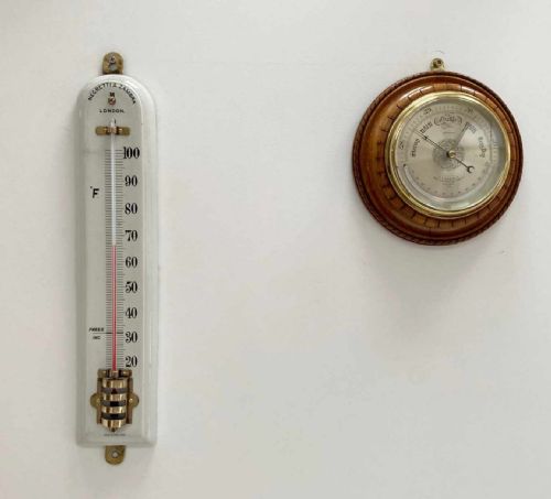fig 1. Victorian Large Scale Porcelain Thermometer by Negretti & Zambra London