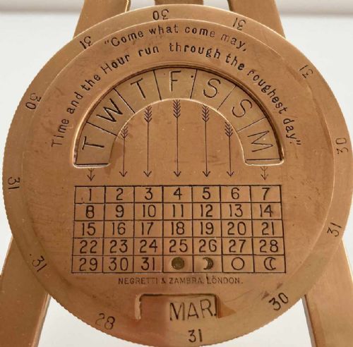fig 3. Desktop Perpetual Calendar by Negretti & Zambra London