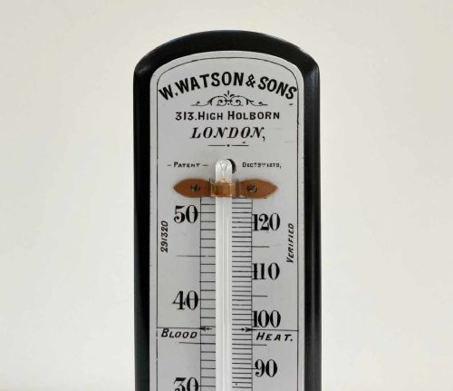 VERY LARGE VICTORIAN DESK THERMOMETER BY W WATSON SONS LONDON - ADDITIONAL PHOTO 4