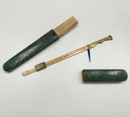 Eighteenth Century Cased Steelyard Coin Balance by Benjamin Martin London