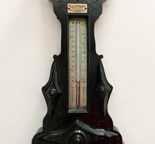 fig 3. Scottish Aesthetic Movement Aneroid Wheel Barometer by James White of Glasgow