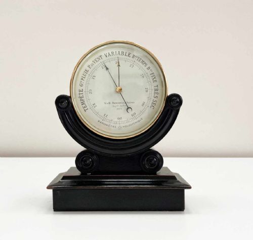 fig 3. Victorian French Desk Barometer on Stand by Naudet for V&H Doninelli of Nice