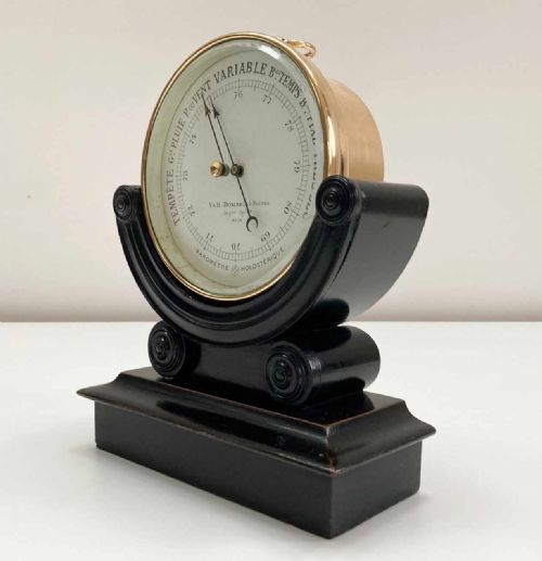 fig 4. Victorian French Desk Barometer on Stand by Naudet for V&H Doninelli of Nice