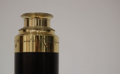 fig 5. Victorian Three Draw Telescope by William Dixey Engraved with an Edward Dixey Dedication