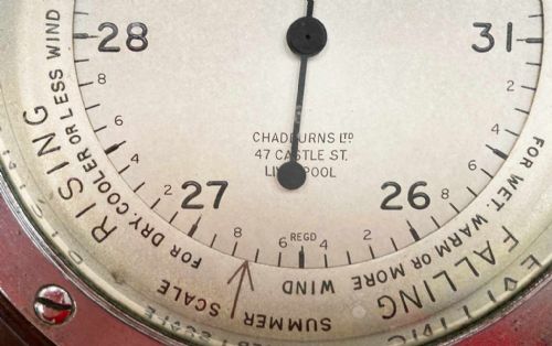 fig 2. Early Twentieth Century Wall Aneroid Barometer by Chadburns Ltd Liverpool