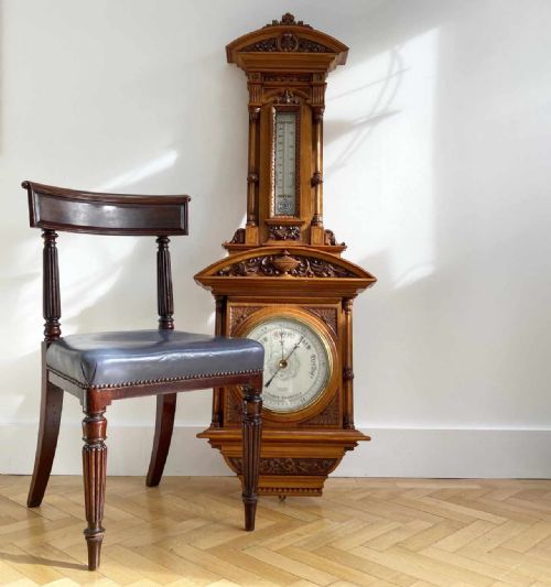 fig 1. Monumental Victorian Exhibition Aneroid Barometer by Dollond of London