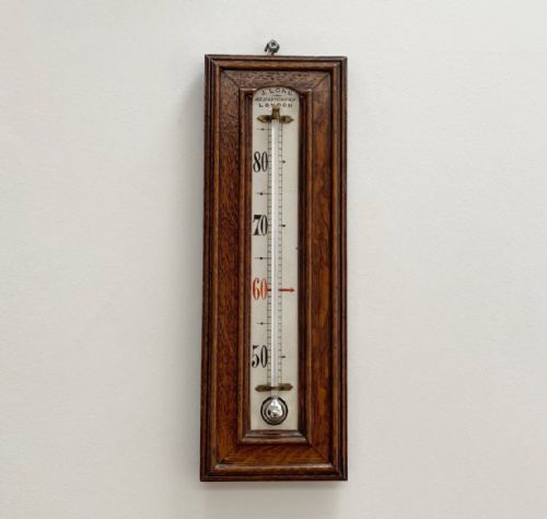 Large Victorian Porcelain Scale Wall Thermometer by Joseph Long of Eastcheap London