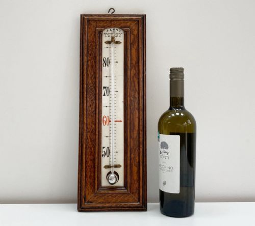 fig 1. Large Victorian Porcelain scale Wall Thermometer by Joseph Long of Eastcheap London