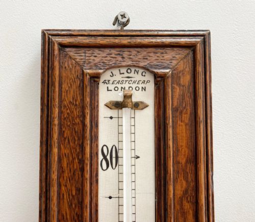 fig 2. Large Victorian Porcelain scale Wall Thermometer by Joseph Long of Eastcheap London
