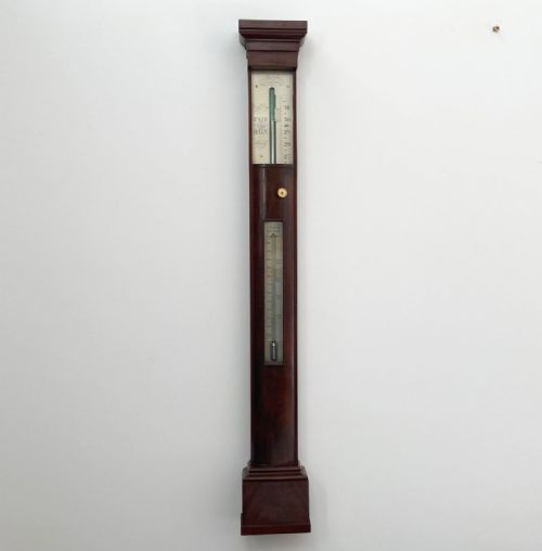 William IV Scottish Mahogany Stick Barometer by Adie & Son Edinburgh