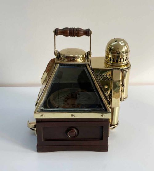 fig 1. Royal Navy Pattern 20 Patent Binnacle with Liquid Boat Compass by Dent & Co London