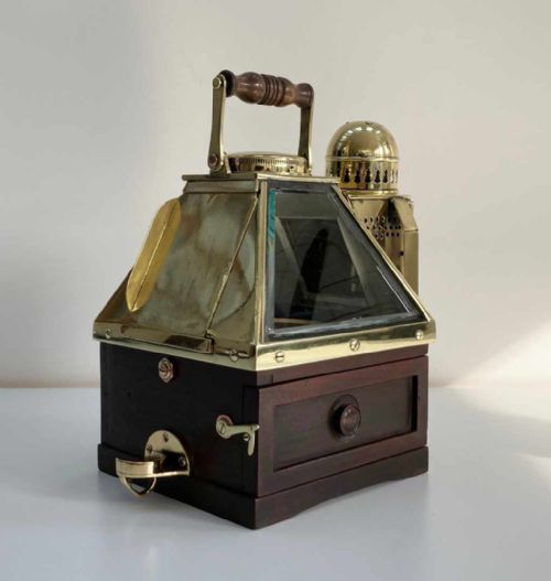fig 2. Royal Navy Pattern 20 Patent Binnacle with Liquid Boat Compass by Dent & Co London