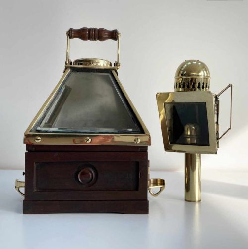 fig 10. Royal Navy Pattern 20 Patent Binnacle with Liquid Boat Compass by Dent & Co London