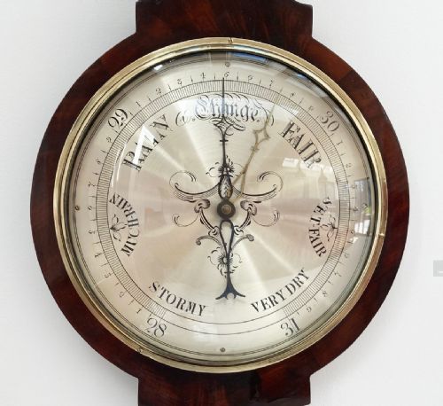 fig 4. William IV Flame Mahogany Wheel Barometer by James Jeffery London