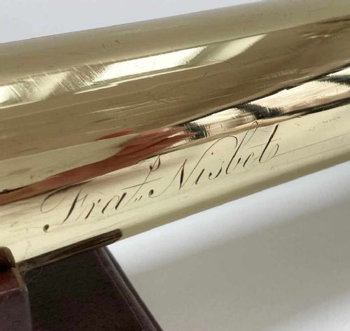 fig 6. Four Draw Telescope by Watkins of Charing Cross Engraved to Frances Nisbet