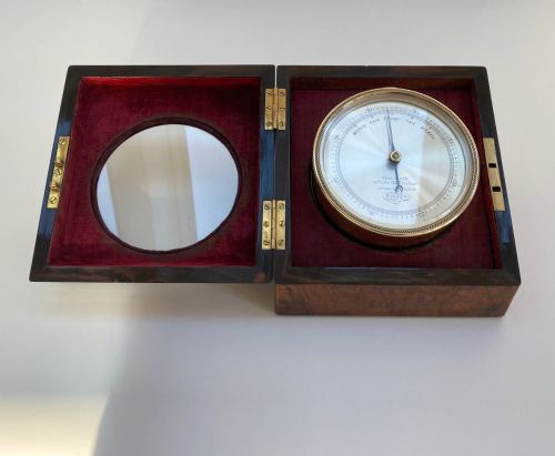 fig 3. Early Victorian Burr Walnut Cased Aneroid Barometer by Callaghan Bond Street London