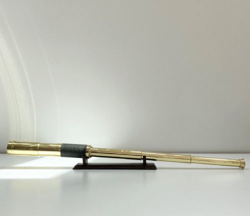 fig 1. Mid Victorian Three Draw Telescope by M Aronsberg & Co Liverpool
