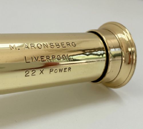 fig 2. Mid Victorian Three Draw Telescope by M Aronsberg & Co Liverpool