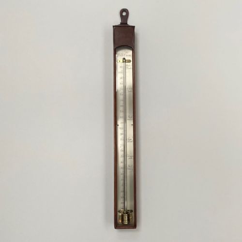Large Eighteenth Century Mahogany Wall Thermometer by Polti of Exon